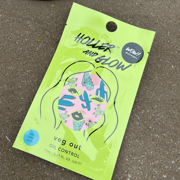 BRAND NEW 1 Pack Holler And Glow Veg Out Oil Control Sheet Mask 17ml - Picture 1 of 2